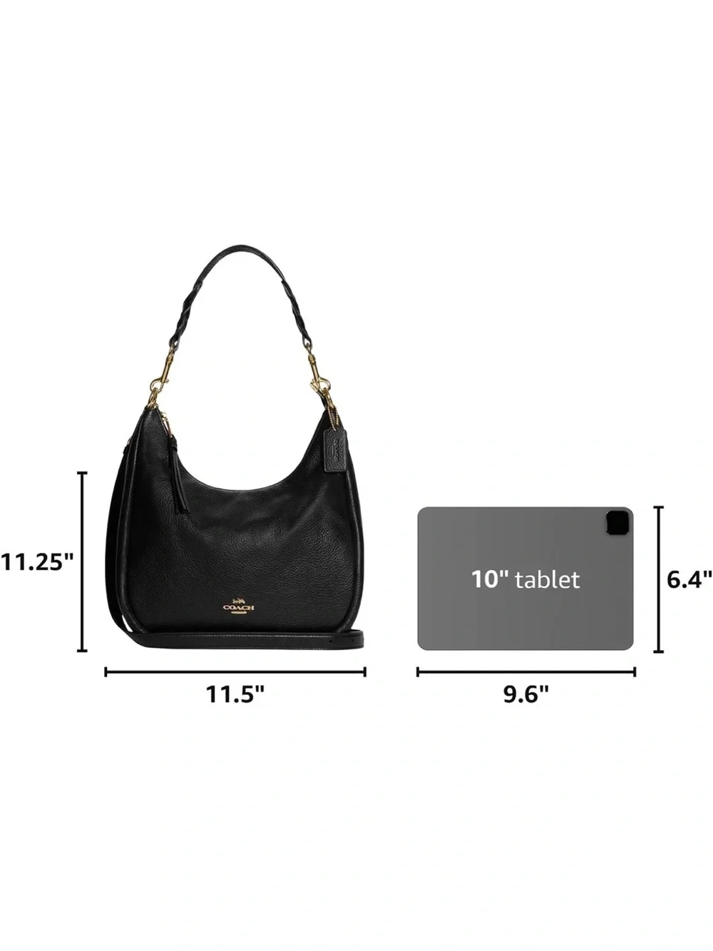 Coach Brown & Black Signature Hobo Jules Bag with Gold Hardware